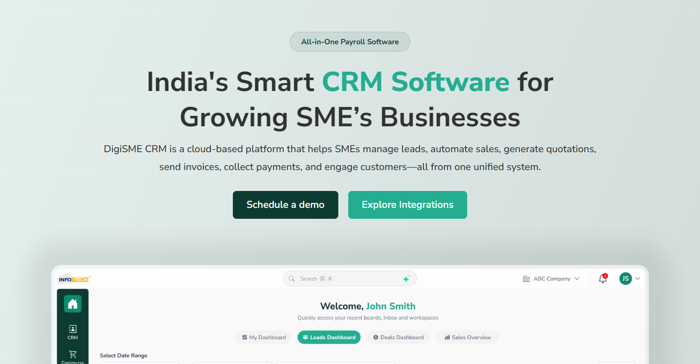 Cloud‑Based CRM Software for all Indian Businesses | DigiSME